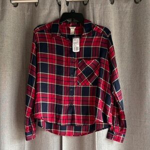 Forever21 Womens Plaid Shirt - Red and Blue Sz M NWT